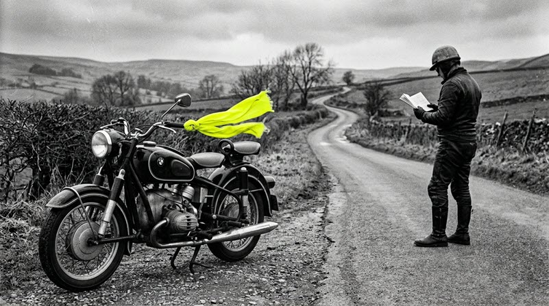 Motorradpanne und Der gelbe Schal