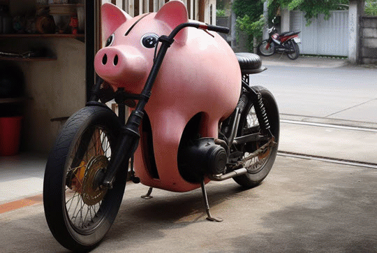 Sparschwein gehabt!, Motorradfahren