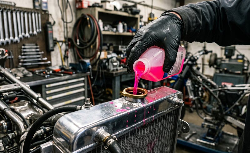 Kuehlmittel Motorrad wechseln.