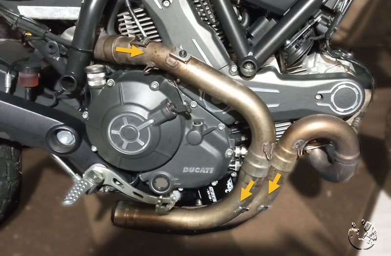 Trennung Rohrsammler vom Krümmer Ducati Scrambler 800