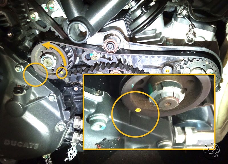 Wellenposition waagerechter Zylinder Ducati Scambler 800