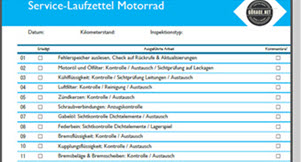 Service-Laufzettel Motorrad zum Download